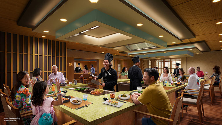 Mike & Sulley’s — Flavors of Asia will be divided into four styles: a Japanese steakhouse, a teppanyaki room, an Omakase-style dining bar and outdoor sushi and sashimi.